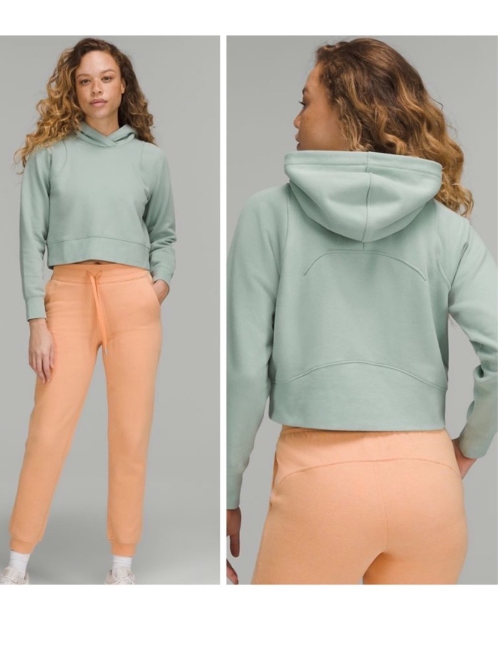 Lululemon Loungeful Cropped hoodie silver blue 6